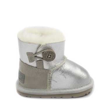 UGG Kids Mini Bailey Button Silver